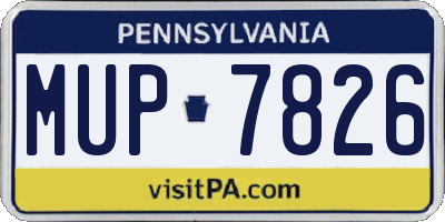 PA license plate MUP7826