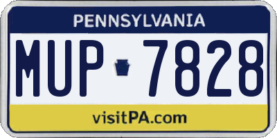 PA license plate MUP7828
