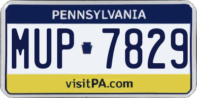 PA license plate MUP7829