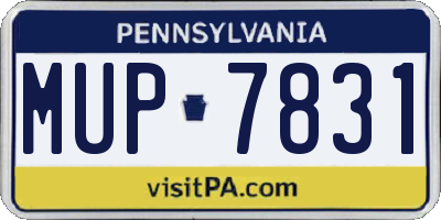 PA license plate MUP7831