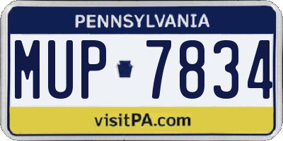 PA license plate MUP7834