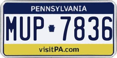PA license plate MUP7836