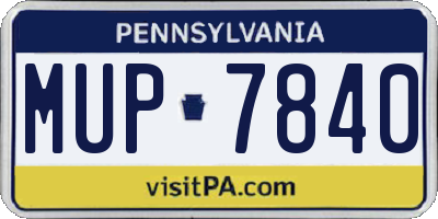 PA license plate MUP7840