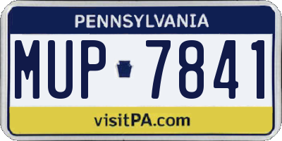PA license plate MUP7841