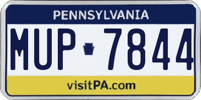 PA license plate MUP7844