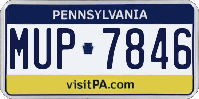 PA license plate MUP7846