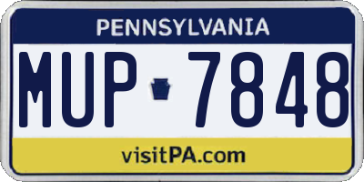 PA license plate MUP7848