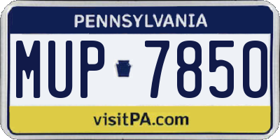 PA license plate MUP7850