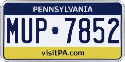 PA license plate MUP7852
