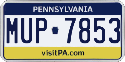 PA license plate MUP7853