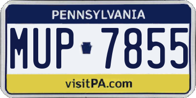 PA license plate MUP7855