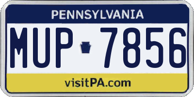 PA license plate MUP7856