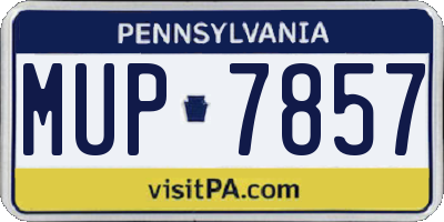 PA license plate MUP7857
