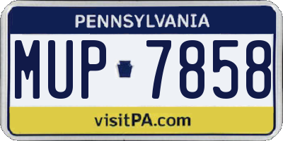 PA license plate MUP7858