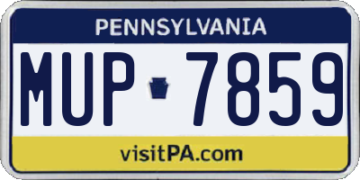 PA license plate MUP7859