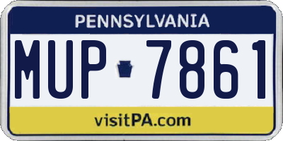 PA license plate MUP7861