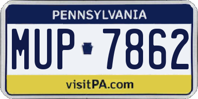 PA license plate MUP7862