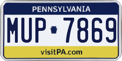 PA license plate MUP7869