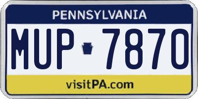 PA license plate MUP7870