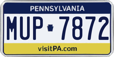 PA license plate MUP7872