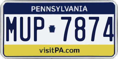 PA license plate MUP7874