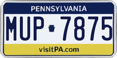 PA license plate MUP7875