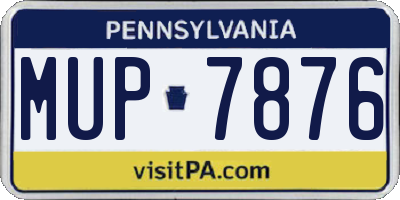 PA license plate MUP7876