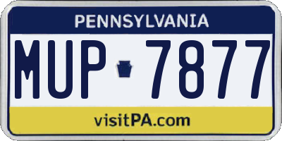 PA license plate MUP7877