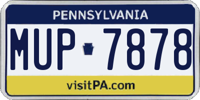 PA license plate MUP7878