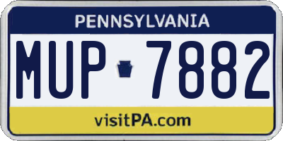 PA license plate MUP7882