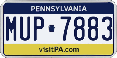 PA license plate MUP7883