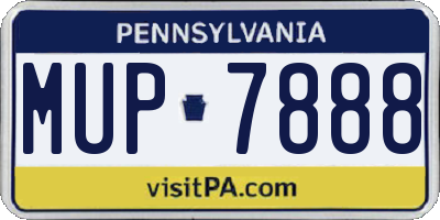 PA license plate MUP7888