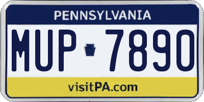 PA license plate MUP7890