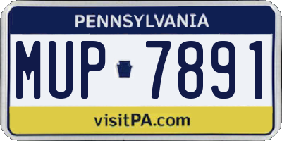 PA license plate MUP7891