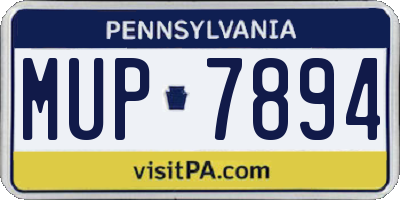 PA license plate MUP7894