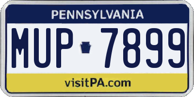 PA license plate MUP7899