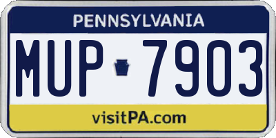 PA license plate MUP7903