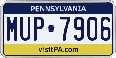 PA license plate MUP7906