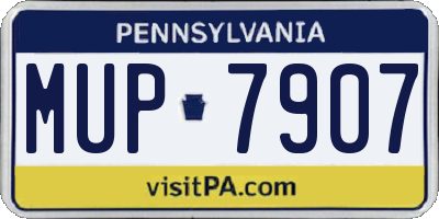 PA license plate MUP7907