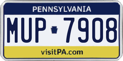 PA license plate MUP7908