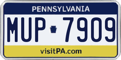 PA license plate MUP7909