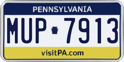 PA license plate MUP7913