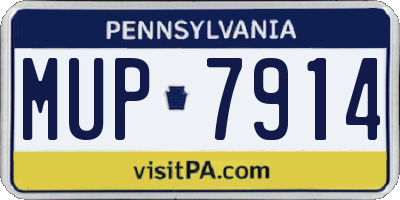 PA license plate MUP7914