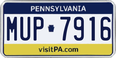 PA license plate MUP7916
