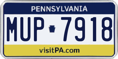 PA license plate MUP7918