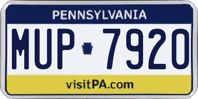PA license plate MUP7920