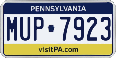 PA license plate MUP7923