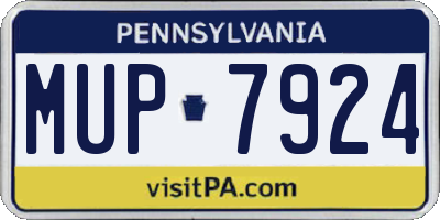 PA license plate MUP7924