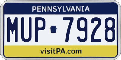 PA license plate MUP7928