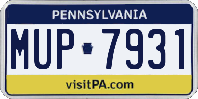PA license plate MUP7931